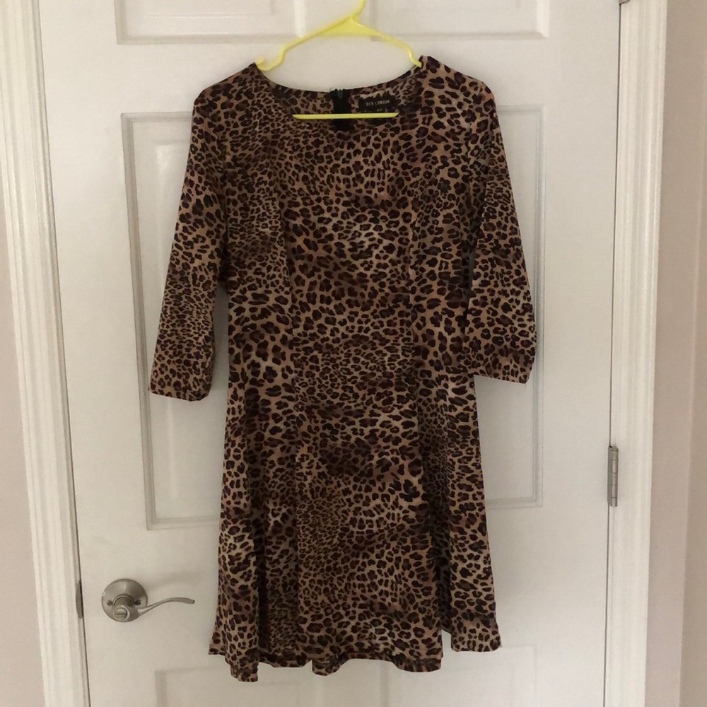 Leopard print mini dress